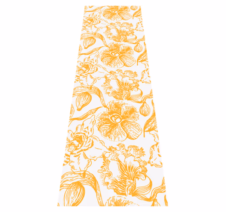 オフィスビニールマット黄蘭の花模様 - TENSTICKERS