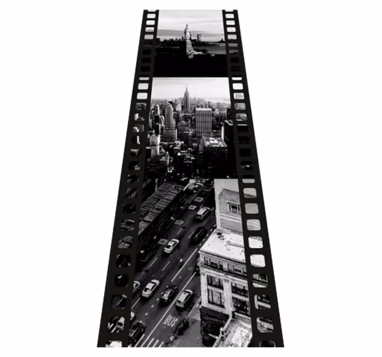 寝室 ビニールマット nyc写真テープコラージュ - TENSTICKERS