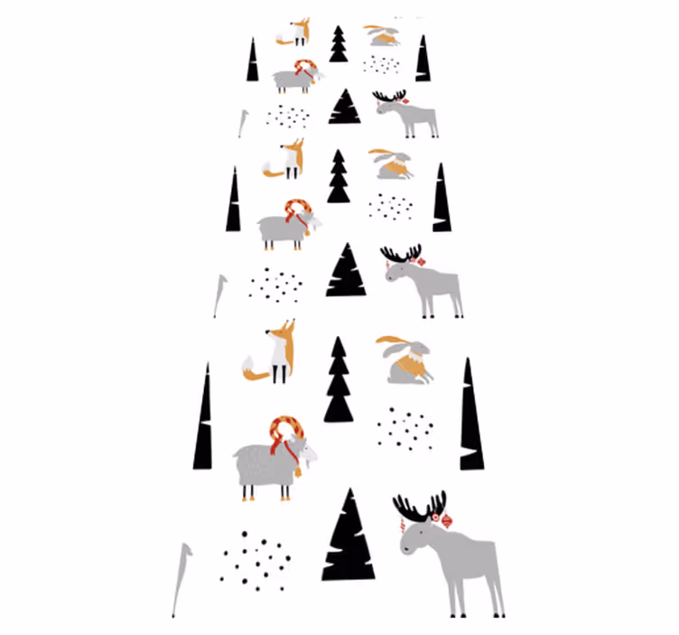 寝室 ビニールマット 冬の動物柄 - TENSTICKERS