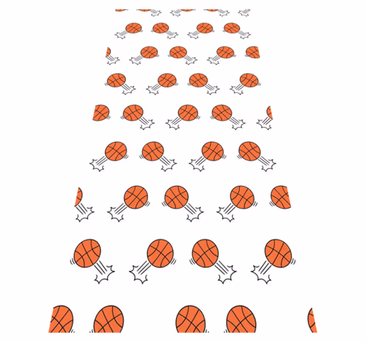 寝室 ビニールマット 手描きバスケットボールの背景 - TENSTICKERS