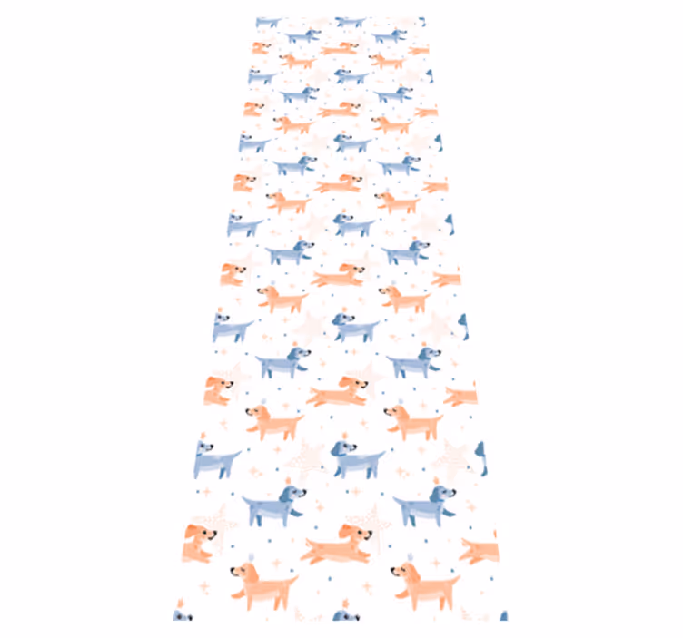 寝室 ビニールマット 王冠をかぶったかわいい犬 - TENSTICKERS