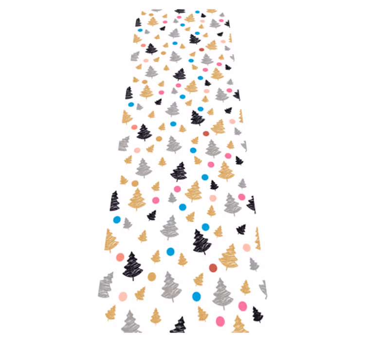 寝室 ビニールマット カラフルな点と木の絵 - TENSTICKERS
