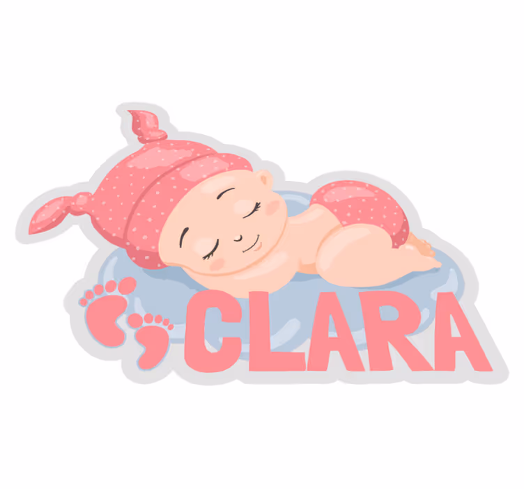 名前 ビニールマット カスタマイズ可能な眠っている赤ちゃんの足跡 - TENSTICKERS