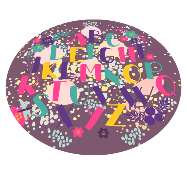 花アルファベットビニールの敷物 - TENSTICKERS
