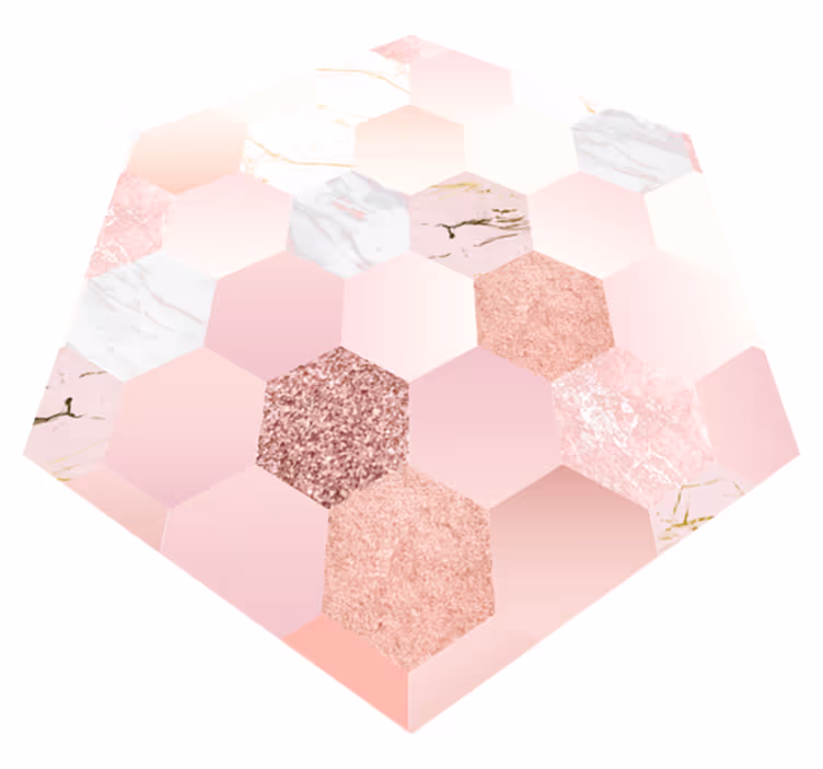 モダンな六角形のカーペットピンクテクスチャ - TENSTICKERS