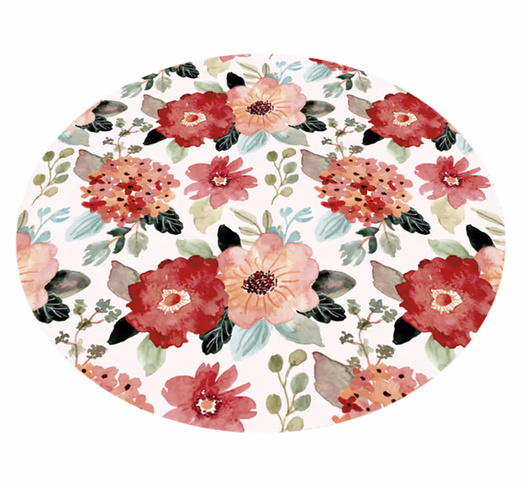花と植物の壁画 花の円形モチーフ - TENSTICKERS