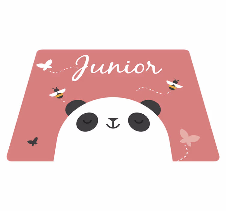 名前 ビニールマット パーソナライズされたパンダ - TENSTICKERS