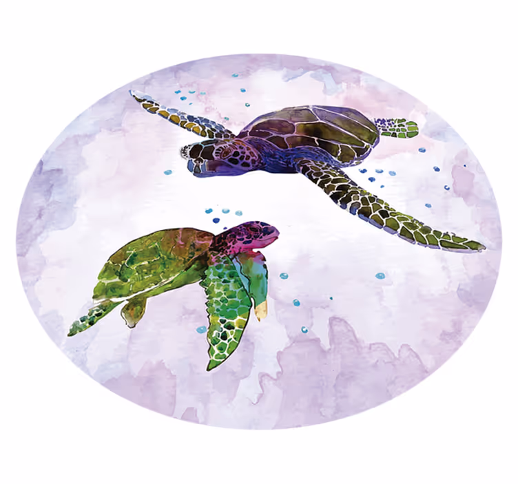 動物 ビニールマット ウミガメの二人組 - TENSTICKERS