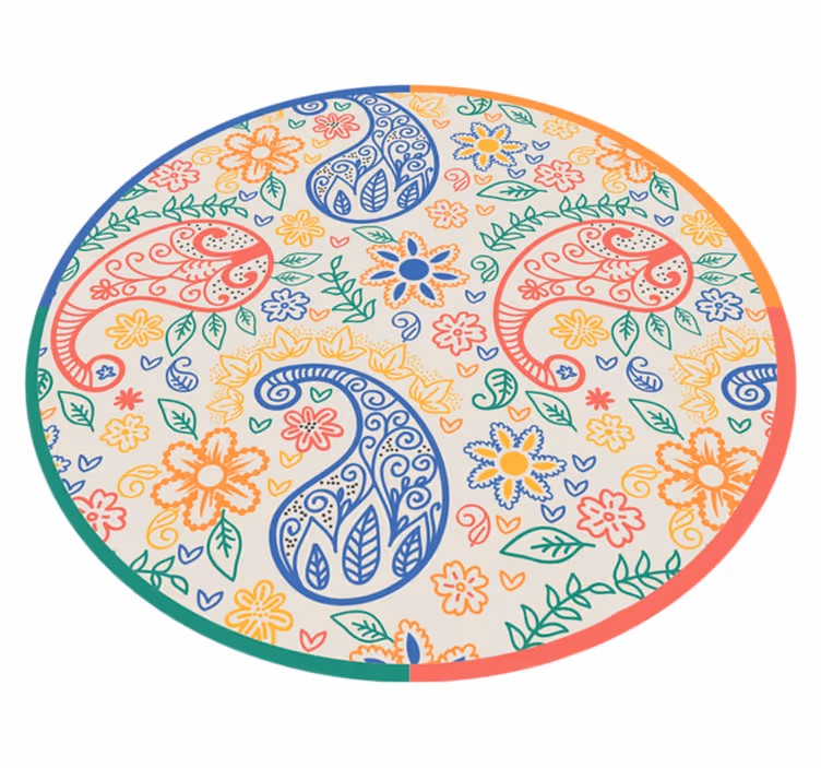 花と植物の壁画 花柄ペイズリー柄 - TENSTICKERS