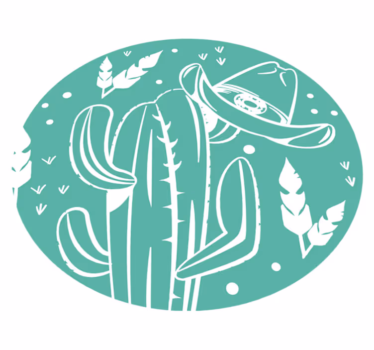 花と植物の壁画 植物サボテンのテーマ - TENSTICKERS