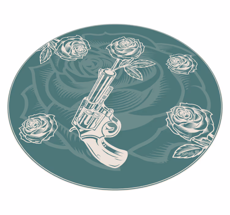 花と植物の壁画 花柄リボルバー - TENSTICKERS