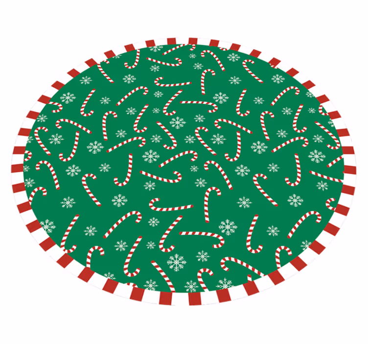 クリスマスの壁画 キャンディケインサークル - TENSTICKERS