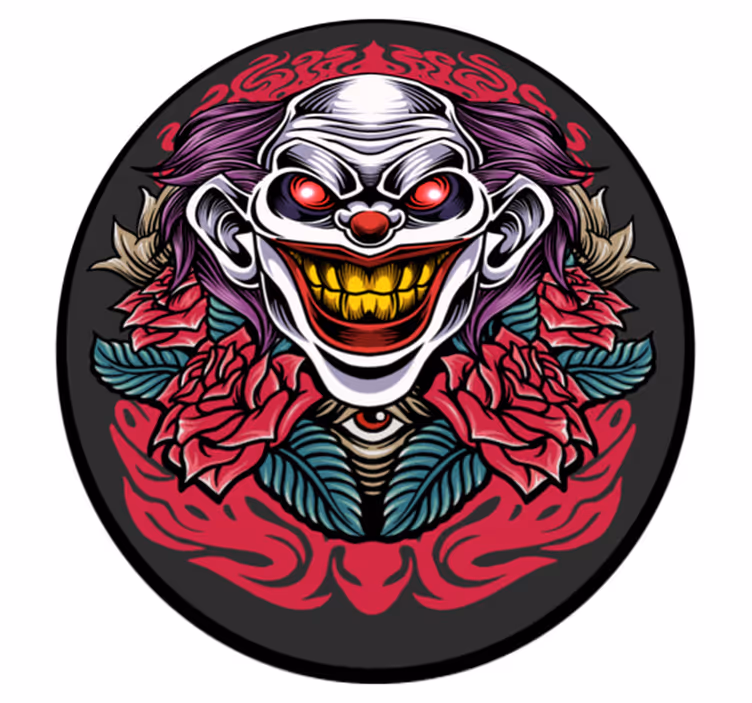 ピエロアートハロウィンビニール敷物 - TENSTICKERS