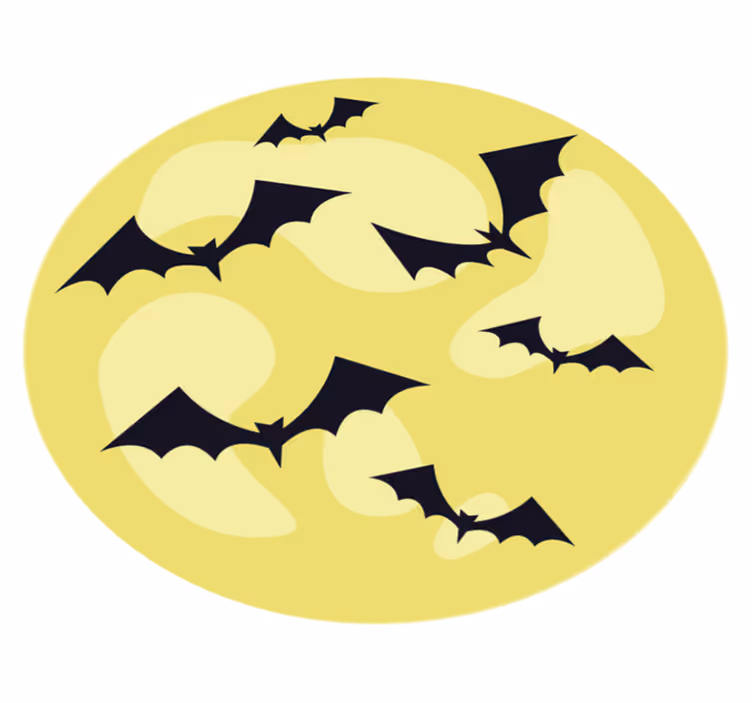 ハロウイン壁画 夜行性のコウモリの群れ - TENSTICKERS