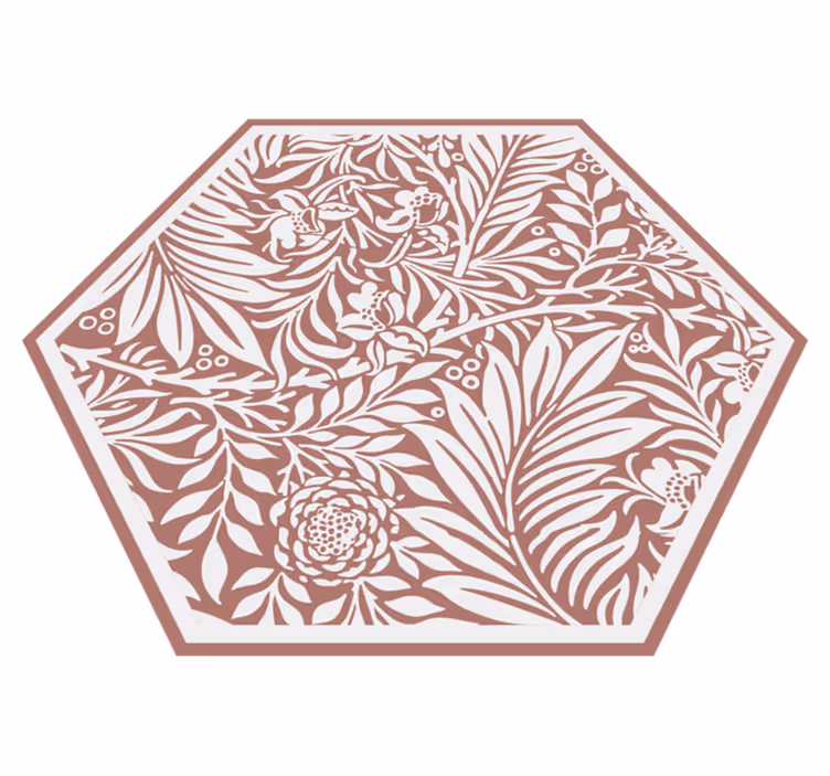 花と植物の壁画 花の対称六角形 - TENSTICKERS