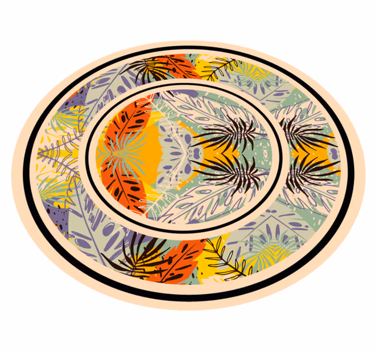 花と植物の壁画 植物の円形モチーフ - TENSTICKERS