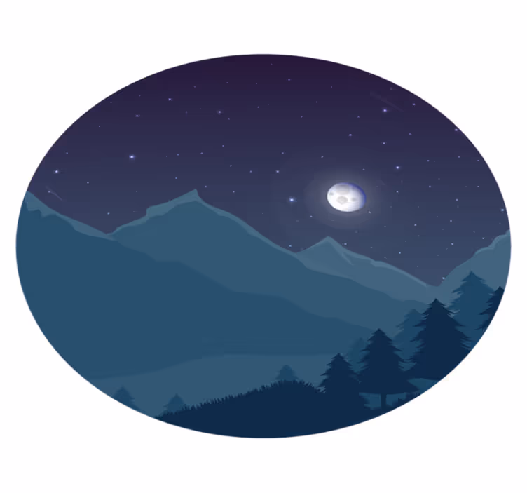 フォトミュラルネイチャー 山の夕暮れ - TENSTICKERS