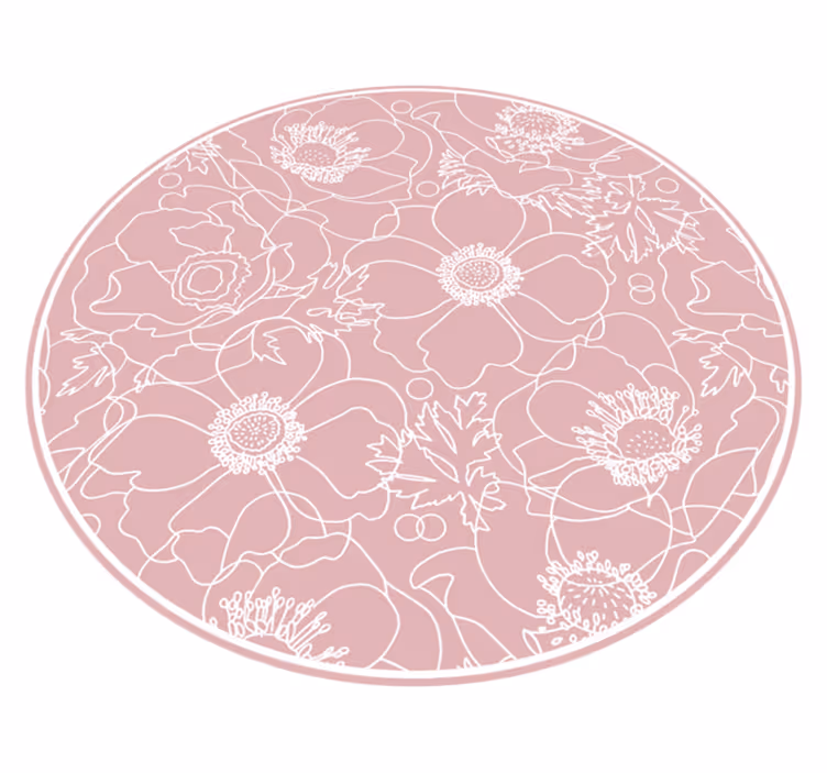 花と植物の壁画 花のアウトラインモチーフ - TENSTICKERS