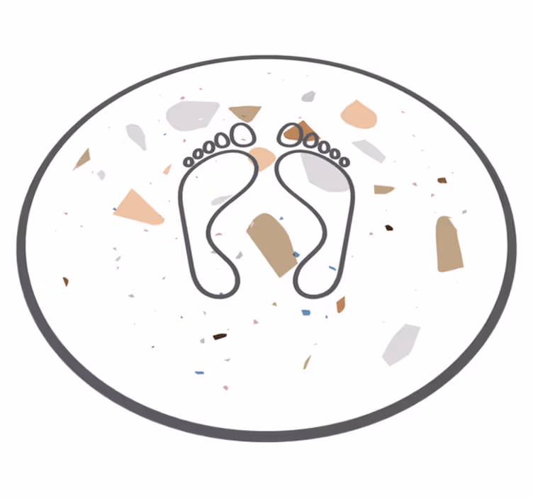 バスルームに1枚ビニールカーペット 抽象的な足跡 - TENSTICKERS