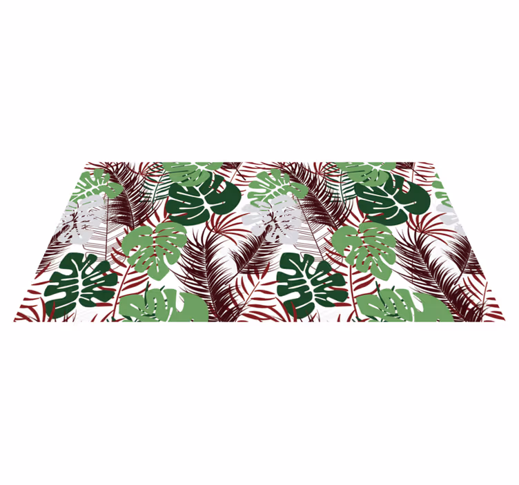 花と植物の壁画 熱帯植物のオーバーレイ - TENSTICKERS