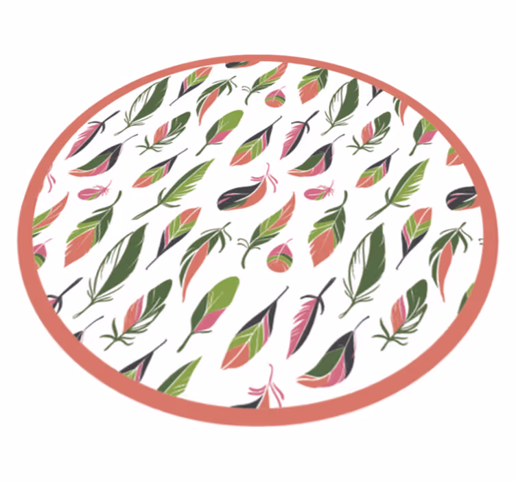 花と植物の壁画 植物模様の円 - TENSTICKERS