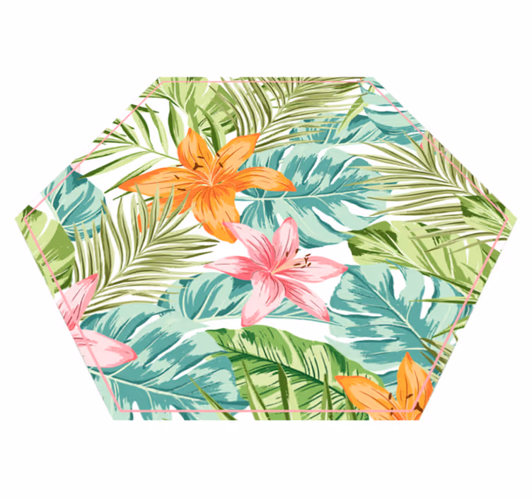 花と植物の壁画 熱帯植物 - TENSTICKERS