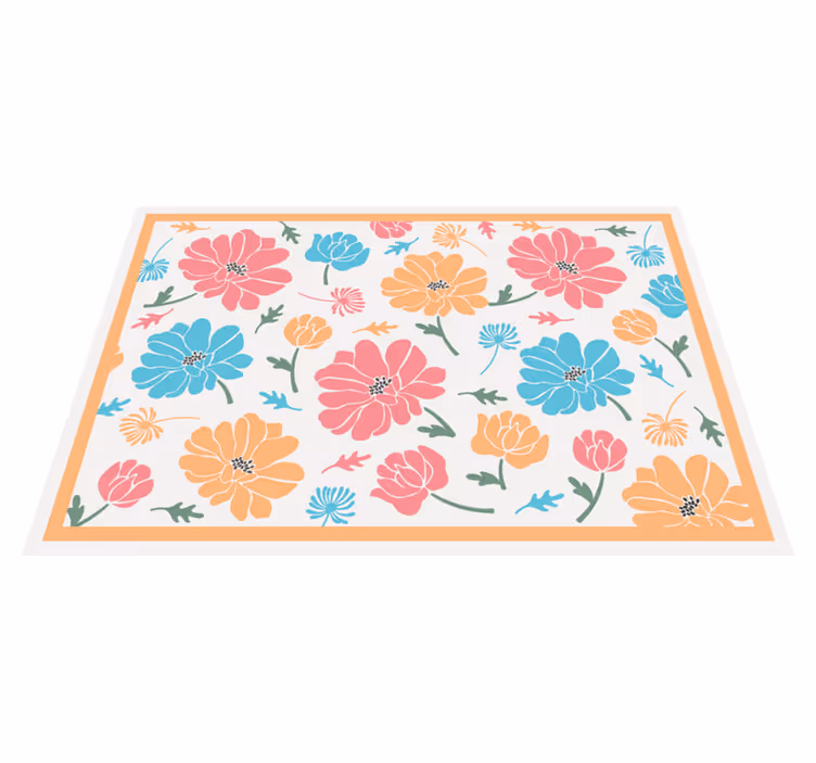 花と植物の壁画 カラフルな花柄 - TENSTICKERS