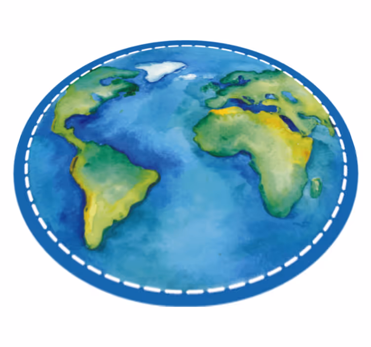 ラウンドラグカーペット地球世界地図ラグ - TENSTICKERS