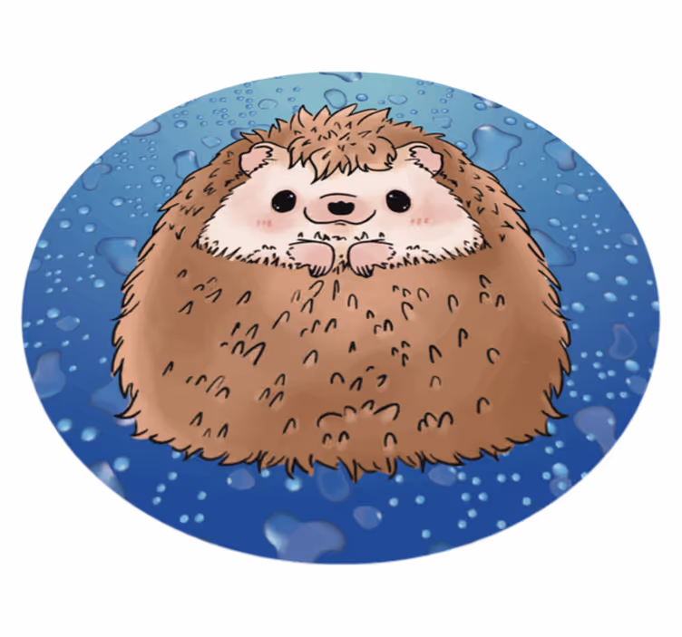 愛らしいハリネズミの動物のビニールの敷物 - TENSTICKERS