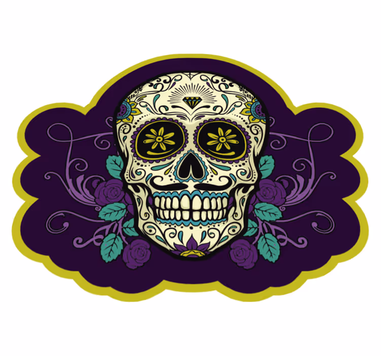 ハロウイン壁画 頭蓋骨のモチーフ - TENSTICKERS