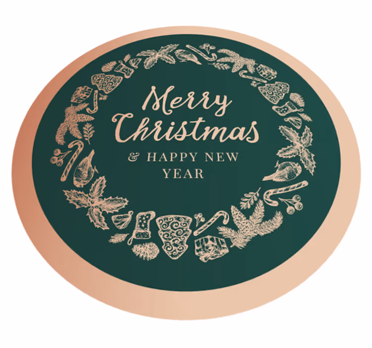 クリスマスの壁画 お祝いの挨拶サークル - TENSTICKERS