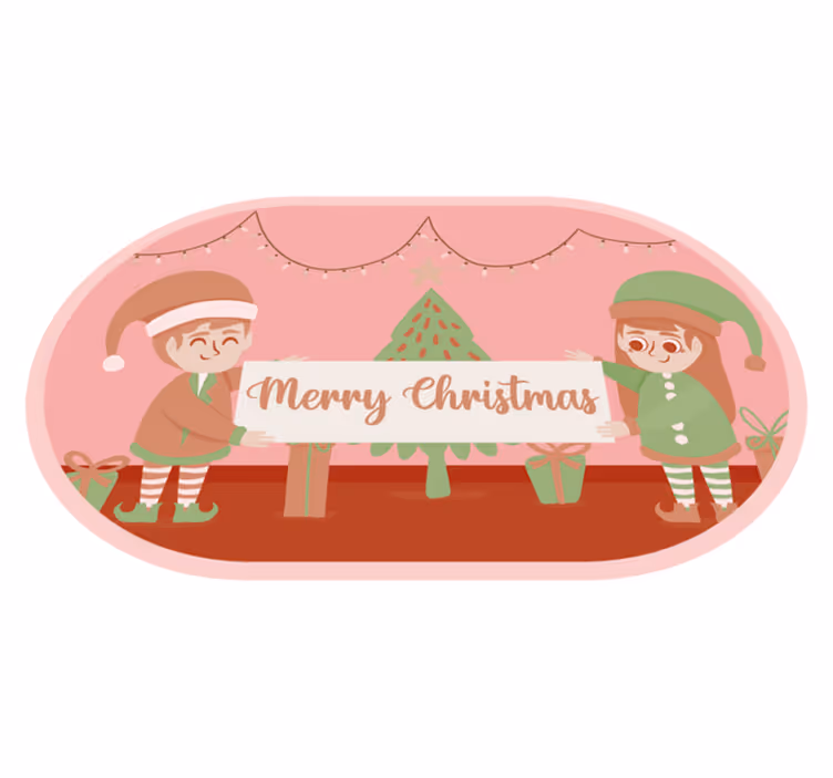 クリスマスの壁画 エルフのお祝いシーン - TENSTICKERS