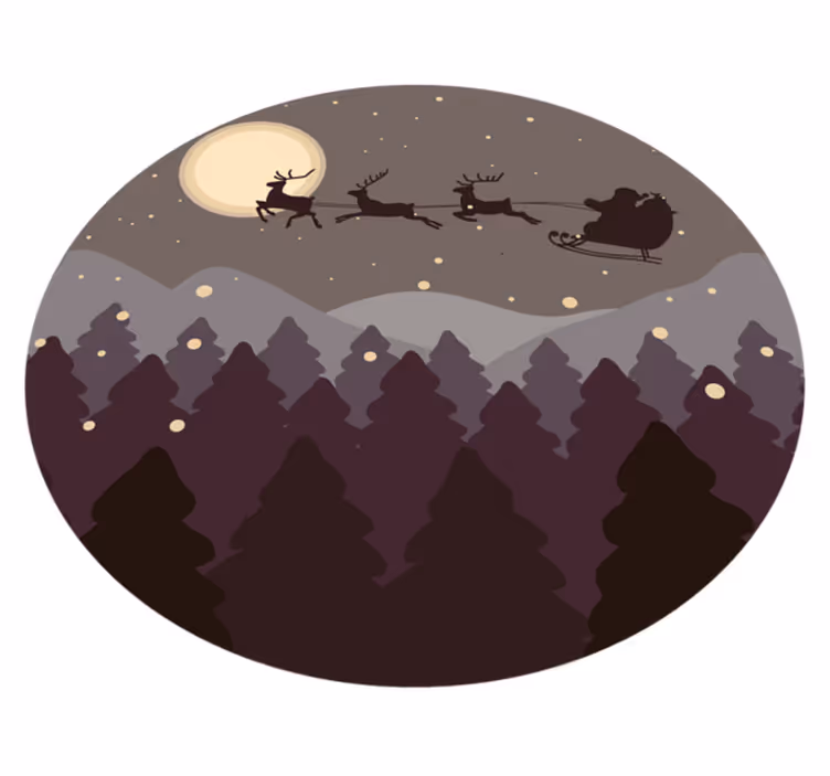 クリスマスの壁画 祭りの夜景 - TENSTICKERS