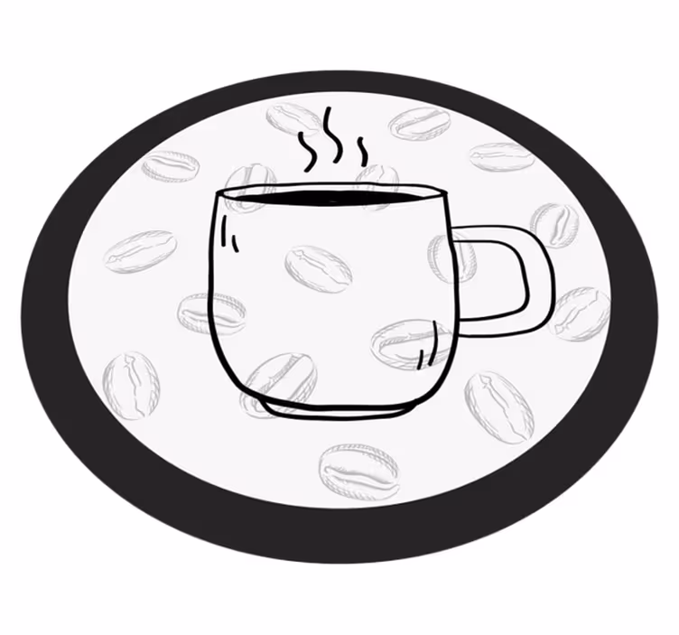 白い背景のキッチンタイルにコーヒーのcuo - TENSTICKERS