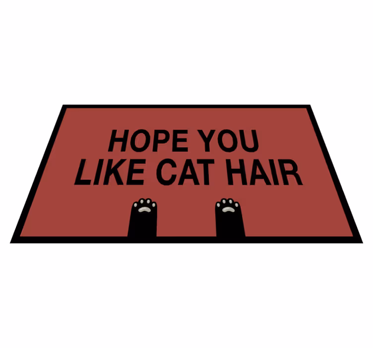 フレーズ ビニールマット 猫の毛のユーモア - TENSTICKERS
