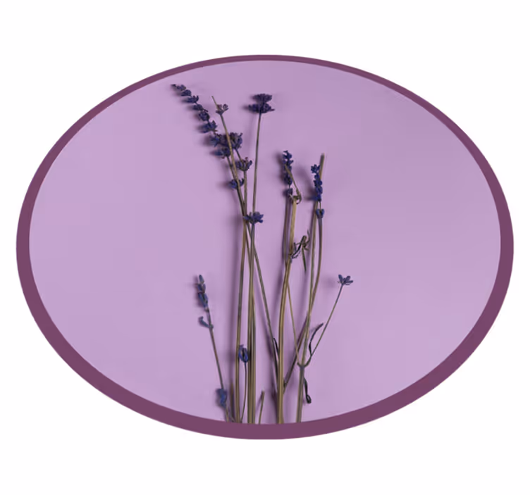 花と植物の壁画 ラベンダーのシルエット - TENSTICKERS