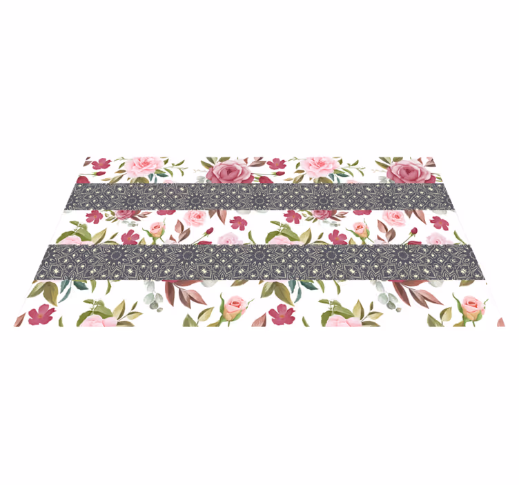 花と植物の壁画 花柄のランナー - TENSTICKERS