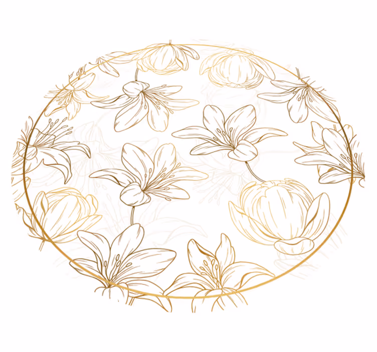 花と植物の壁画 花の円形模様 - TENSTICKERS