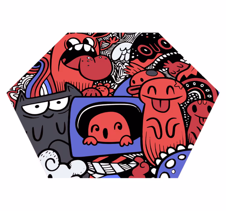 壁画 モアチルドレン 遊び心のあるモンスターのアートワーク - TENSTICKERS