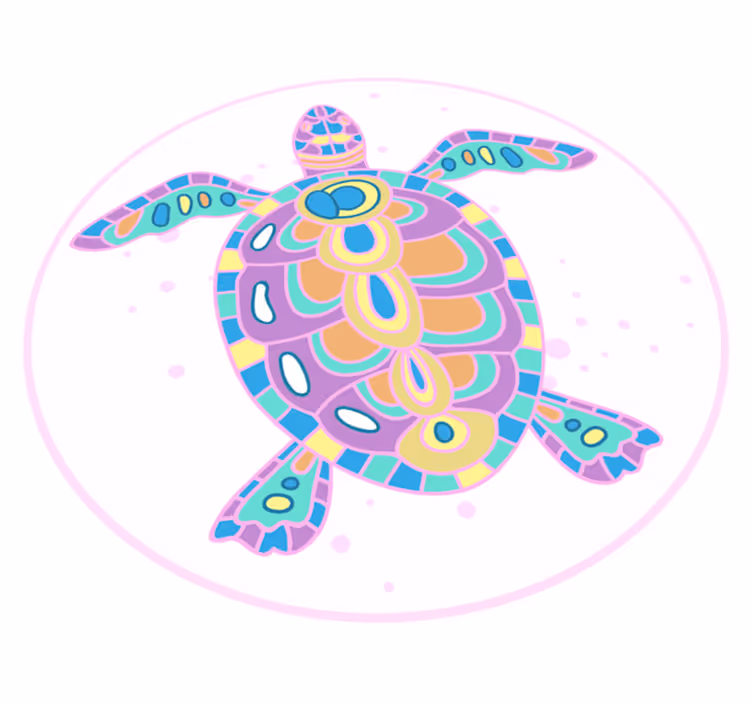 子供 ビニールマット カラフルなカメのイラスト - TENSTICKERS