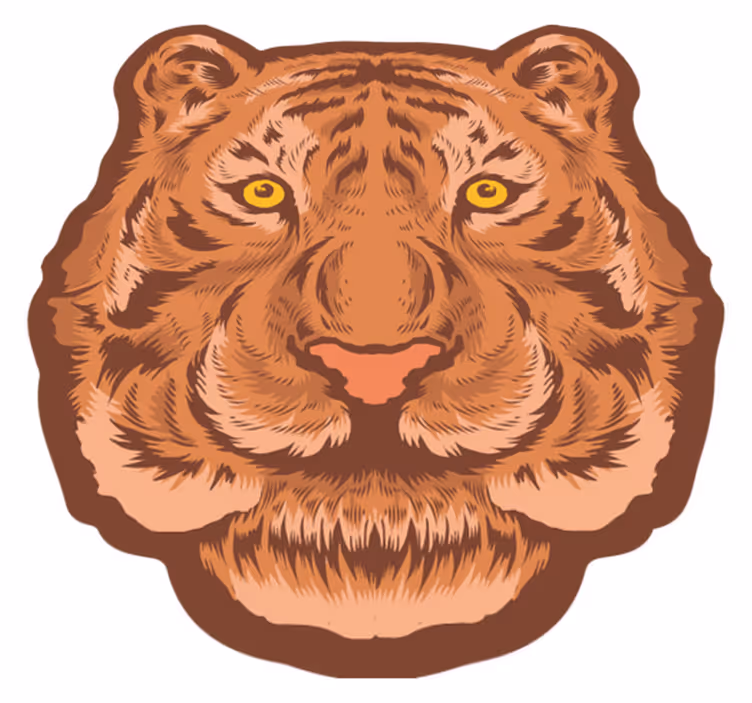 動物 ビニールマット 虎の顔の表現 - TENSTICKERS
