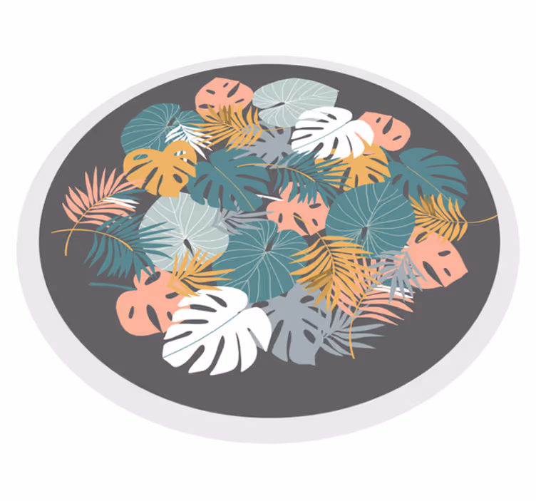 花と植物の壁画 植物の葉の輪 - TENSTICKERS