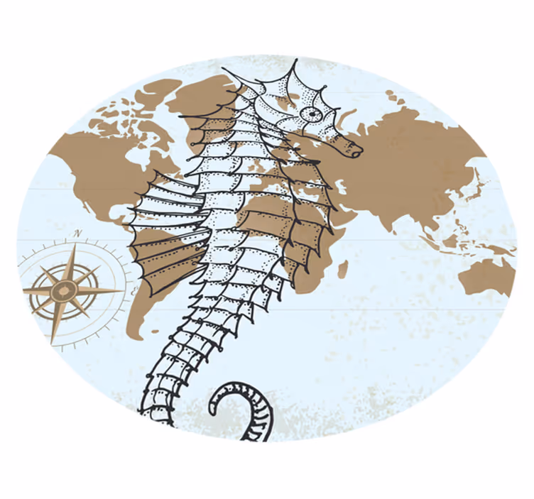 動物 ビニールマット タツノオトシゴの航海地図 - TENSTICKERS