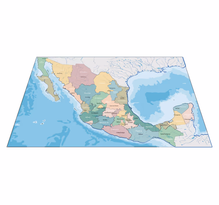 政治的なメキシコの世界地図の敷物 - TENSTICKERS