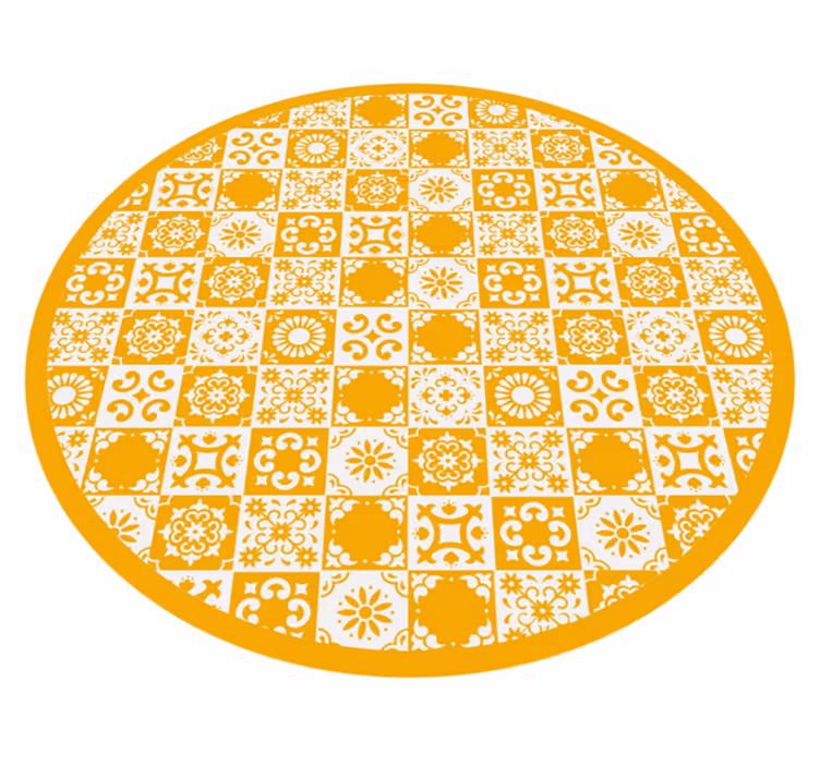 ビニール タイル カーペット 華やかな円形モザイク - TENSTICKERS