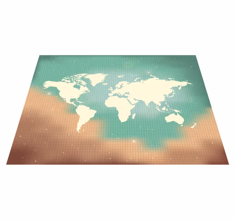 世界地図 ビニールマット 世界地図のイラスト - TENSTICKERS
