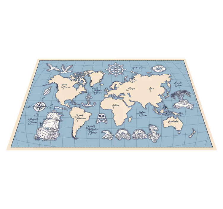 ヴィンテージ世界地図世界地図敷物 - TENSTICKERS