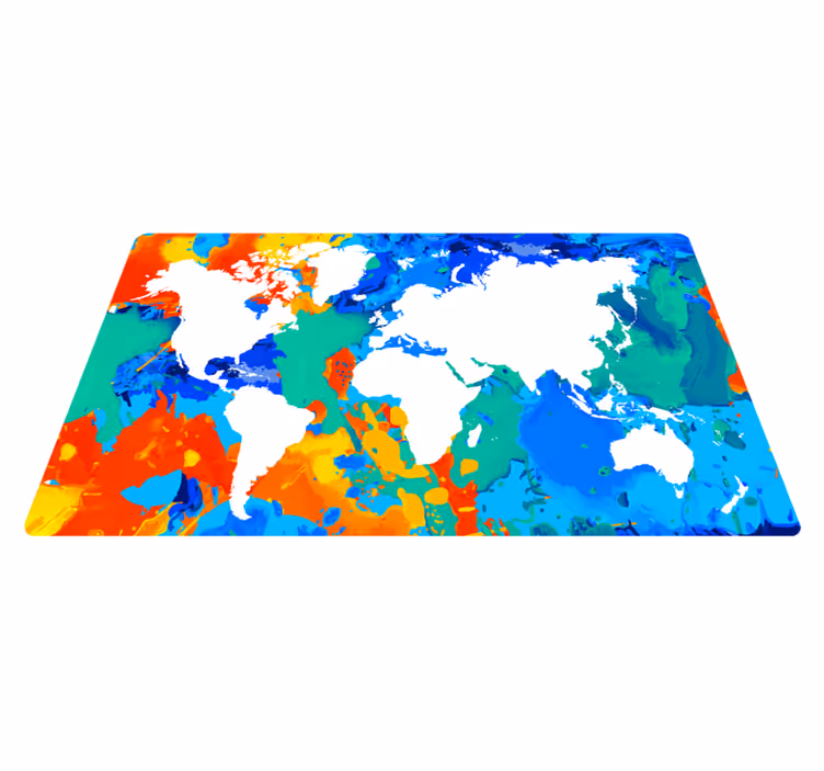 世界地図 ビニールマット カラフルな世界地図 - TENSTICKERS