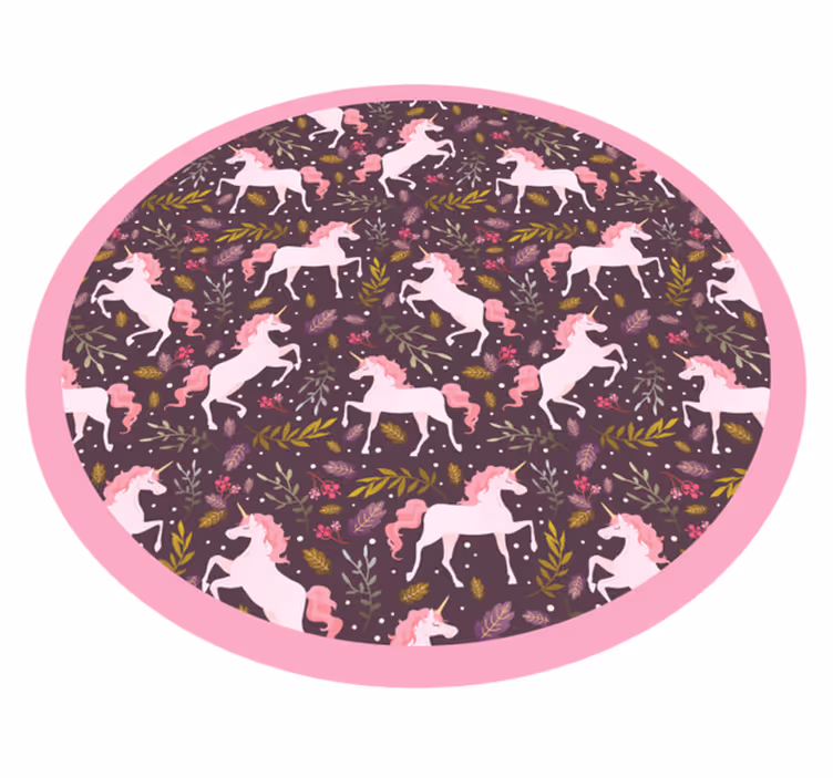 動物 ビニールマット ユニコーン模様の円 - TENSTICKERS