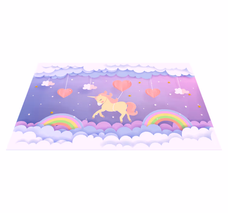 保育園 ビニールマット ユニコーンのファンタジーシーン - TENSTICKERS